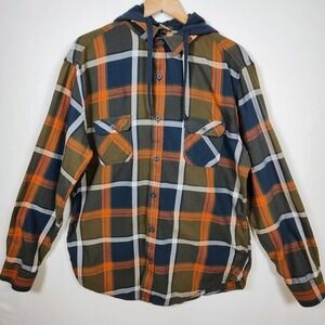 Tony Hawk Men's XXL Plaid Button-Down Long Sleeve Hoodie Shirt